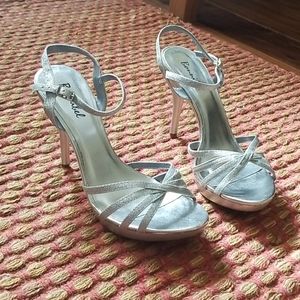 Strappy Silver Heels